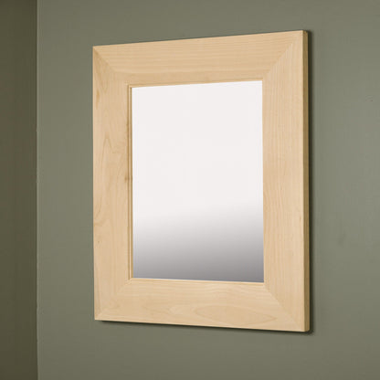 Fox Hollow Furnishings 14" x 18" Unfinished Flat Edge Standard 4" Depth Natural Interior Mirrored Medicine Cabinet