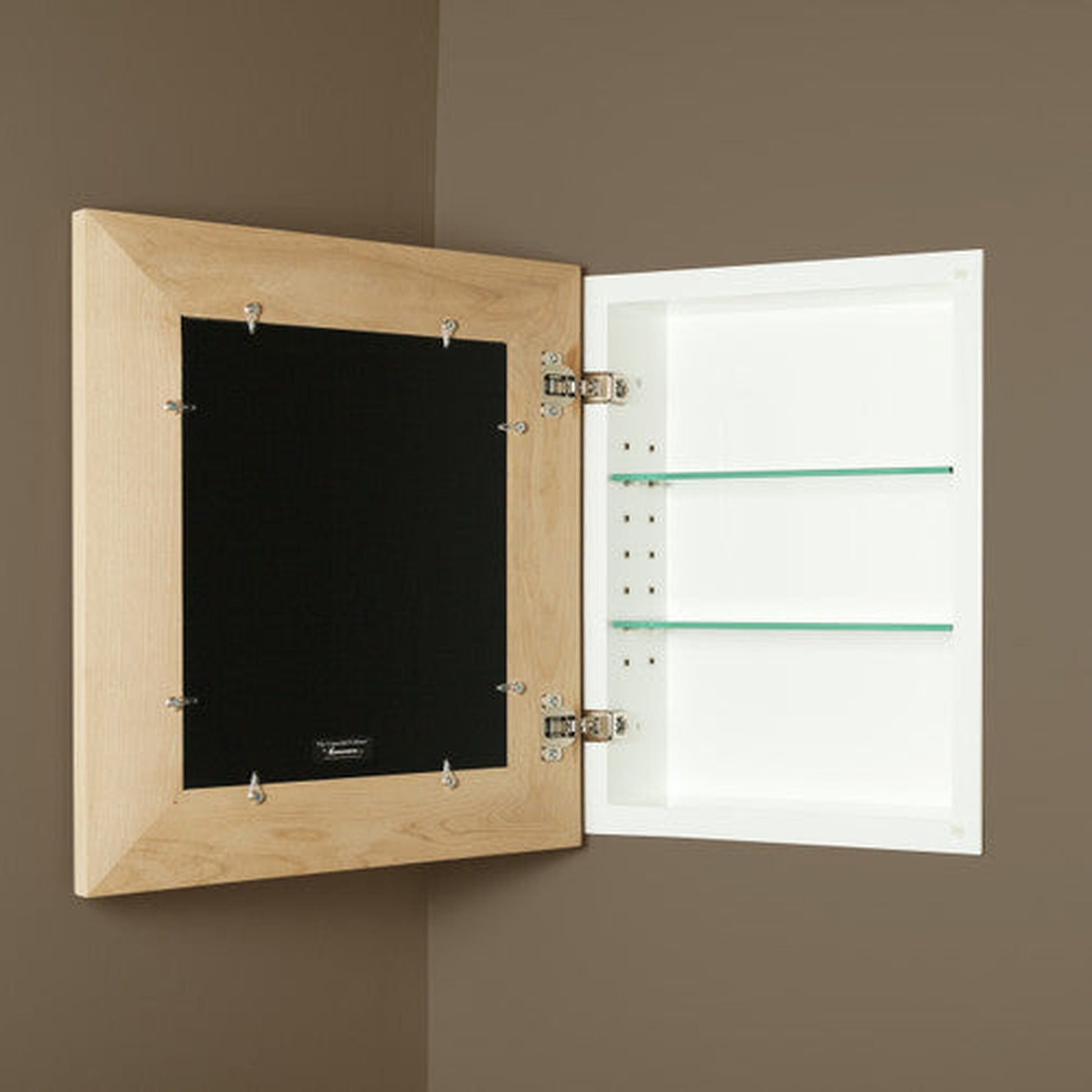 Fox Hollow Furnishings 14" x 18" Unfinished Large Special 3" Depth White Interior Recessed Picture Frame Medicine Cabinet