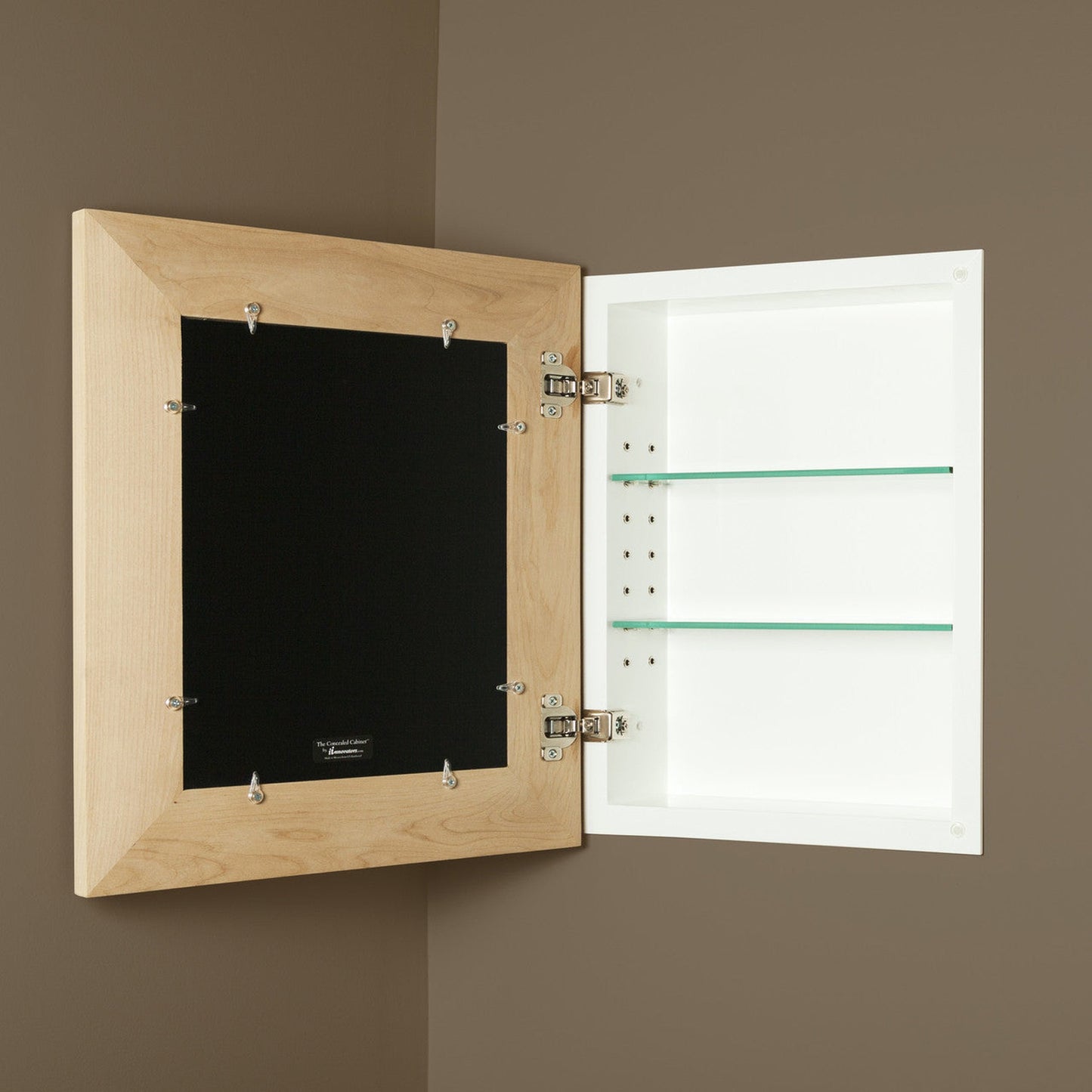 Fox Hollow Furnishings 14" x 18" Unfinished Raised Edge Special 3" Depth White Interior Mirrored Medicine Cabinet