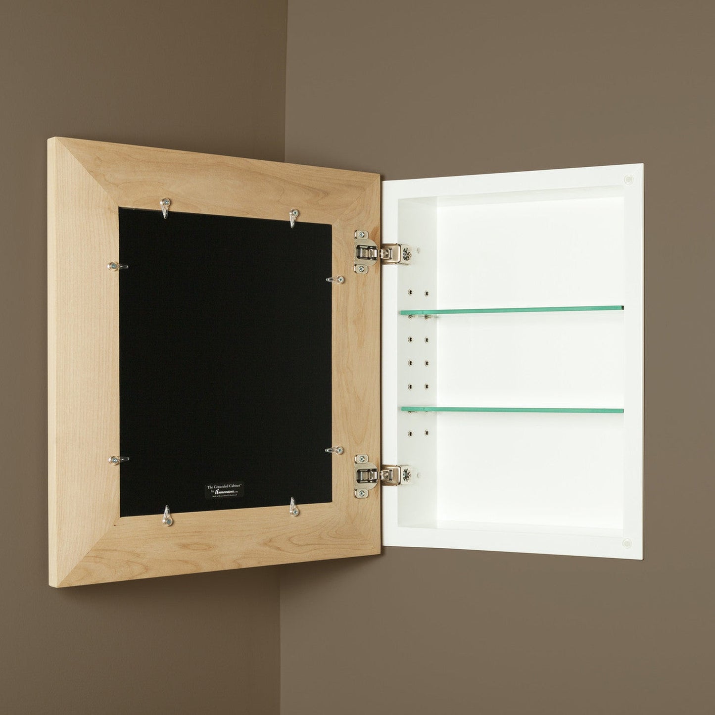 Fox Hollow Furnishings 14" x 18" Unfinished Raised Edge Standard 4" Depth White Interior Mirrored Medicine Cabinet