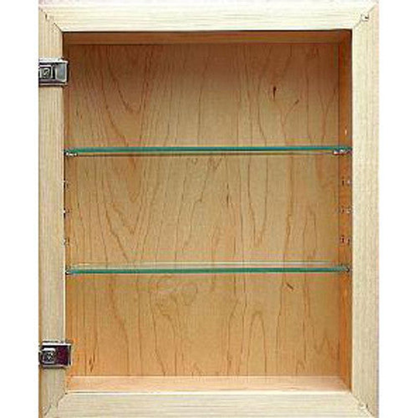 Fox Hollow Furnishings 14" x 18" Unfinished Shaker Beadboard Natural Interior Standard 4" Depth Recessed Medicine Cabinet With Mirror