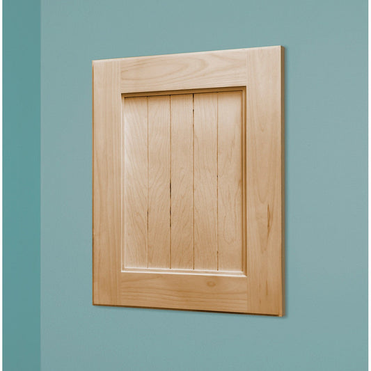 Fox Hollow Furnishings 14" x 18" Unfinished Shaker Beadboard White Interior Special 3" Depth Recessed Medicine Cabinet