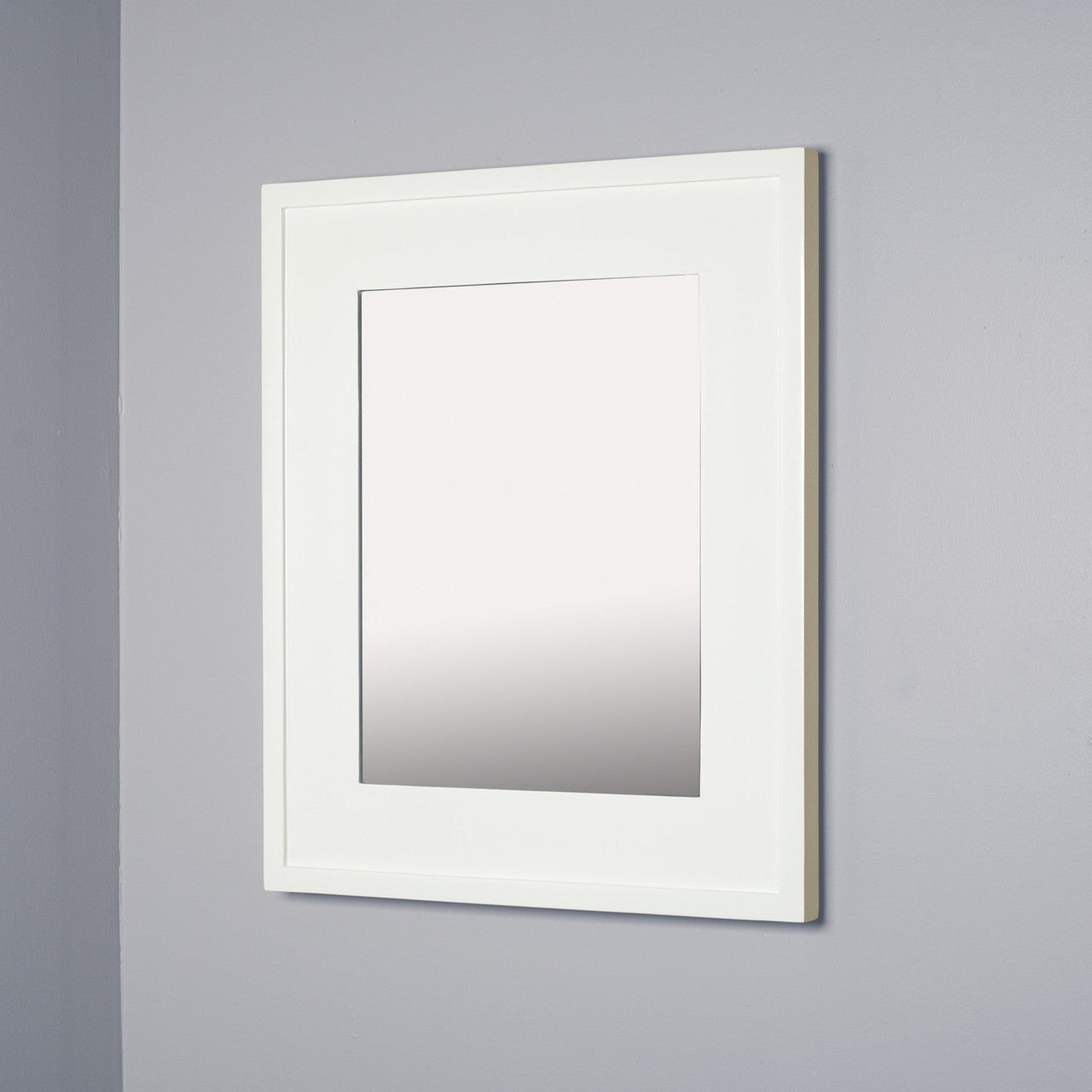 Fox Hollow Furnishings 14" x 18" White Contemporary Special 6" Depth White Interior Mirrored Medicine Cabinet
