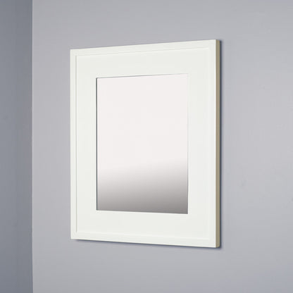 Fox Hollow Furnishings 14" x 18" White Contemporary Standard 4" Depth Natural Interior Mirrored Medicine Cabinet