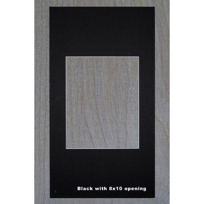 Fox Hollow Furnishings 14" x 24" Black Extra Large Special 3" Depth White Interior Recessed Picture Frame Medicine Cabinet With Black 8" x 10" Matting
