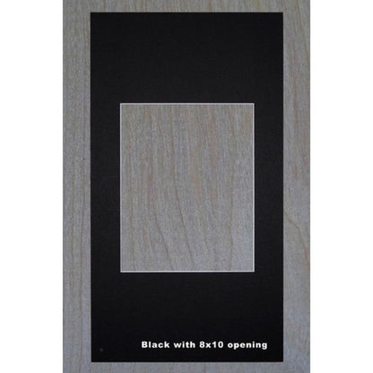 Fox Hollow Furnishings 14" x 24" Black Extra Large Special 6" Depth White Interior Recessed Picture Frame Medicine Cabinet With Black 8" x 10" Matting