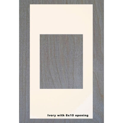 Fox Hollow Furnishings 14" x 24" Black Extra Large Special 6" Depth White Interior Recessed Picture Frame Medicine Cabinet With Ivory 8" x 10" Matting