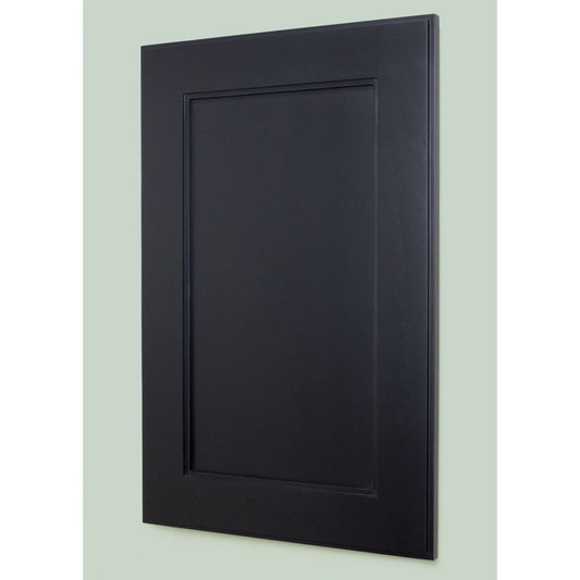 Fox Hollow Furnishings 14" x 24" Black Shaker Style White Interior Special 3" Depth Recessed Medicine Cabinet