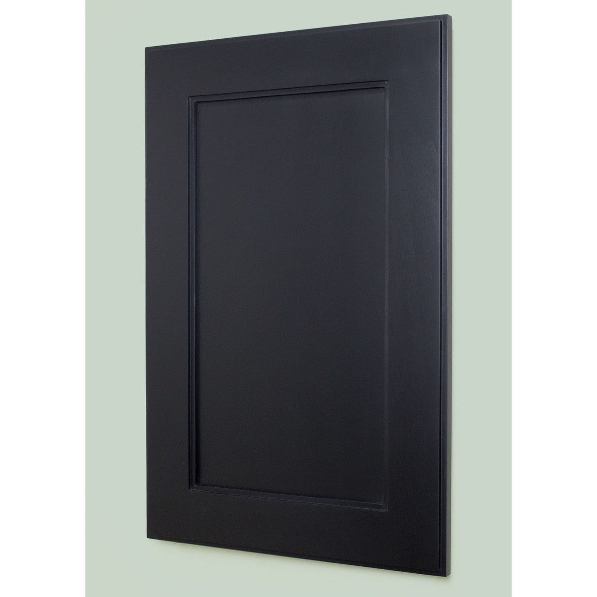 Fox Hollow Furnishings 14" x 24" Black Shaker Style White Interior Standard 4" Depth Recessed Medicine Cabinet