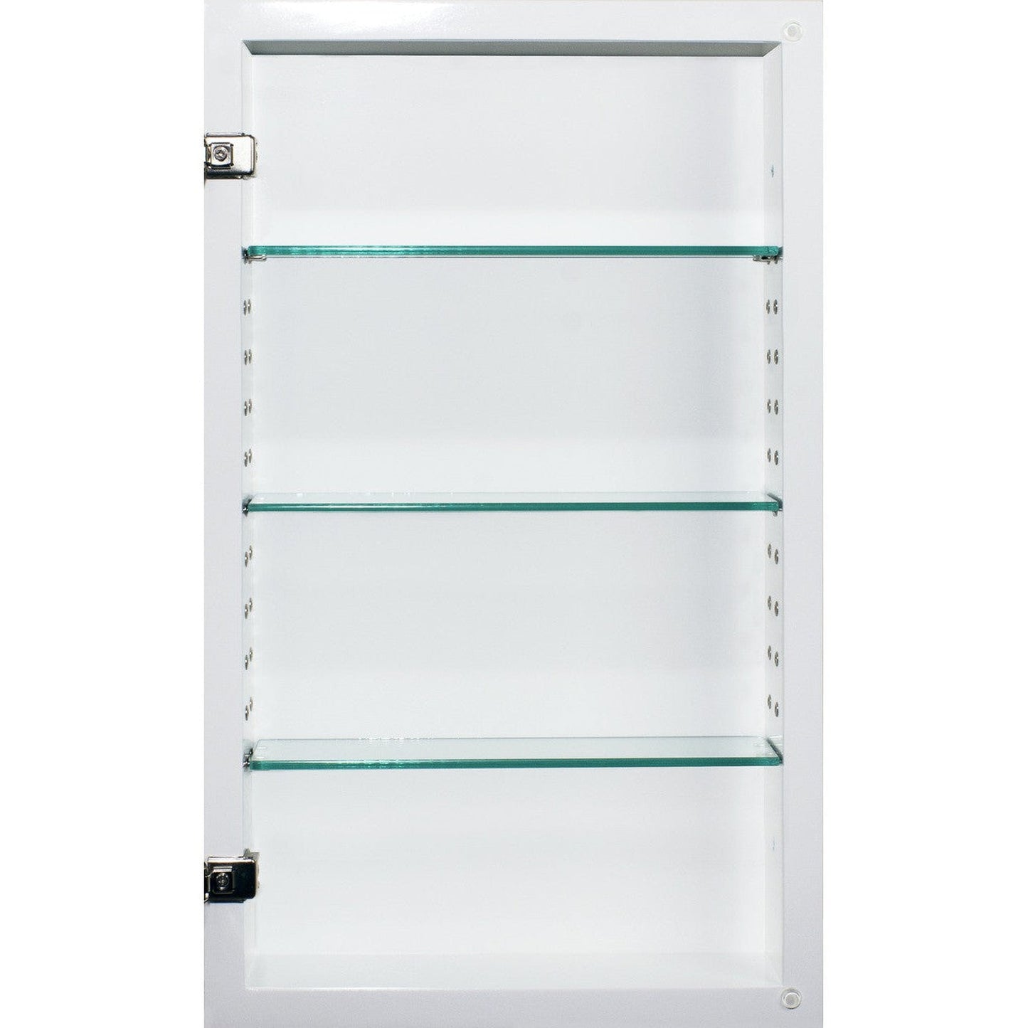 Fox Hollow Furnishings 14" x 24" Black Special 3" Depth White Interior Mirrored Medicine Cabinet