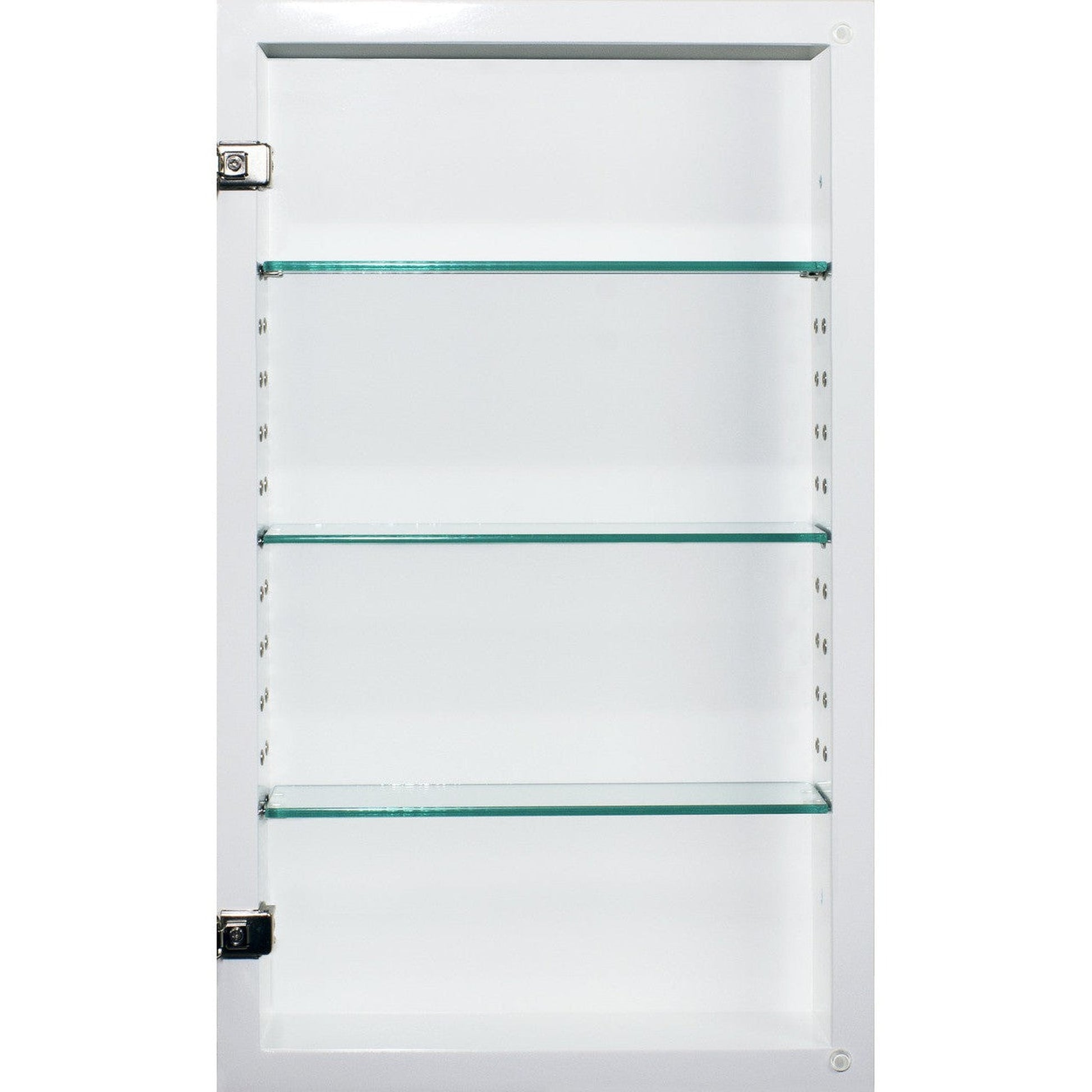 Fox Hollow Furnishings 14" x 24" Black Special 6" Depth White Interior Mirrored Medicine Cabinet