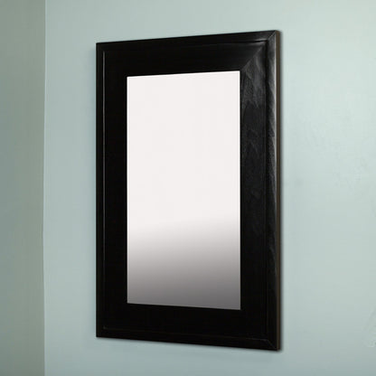 Fox Hollow Furnishings 14" x 24" Black Special 6" Depth White Interior Mirrored Medicine Cabinet