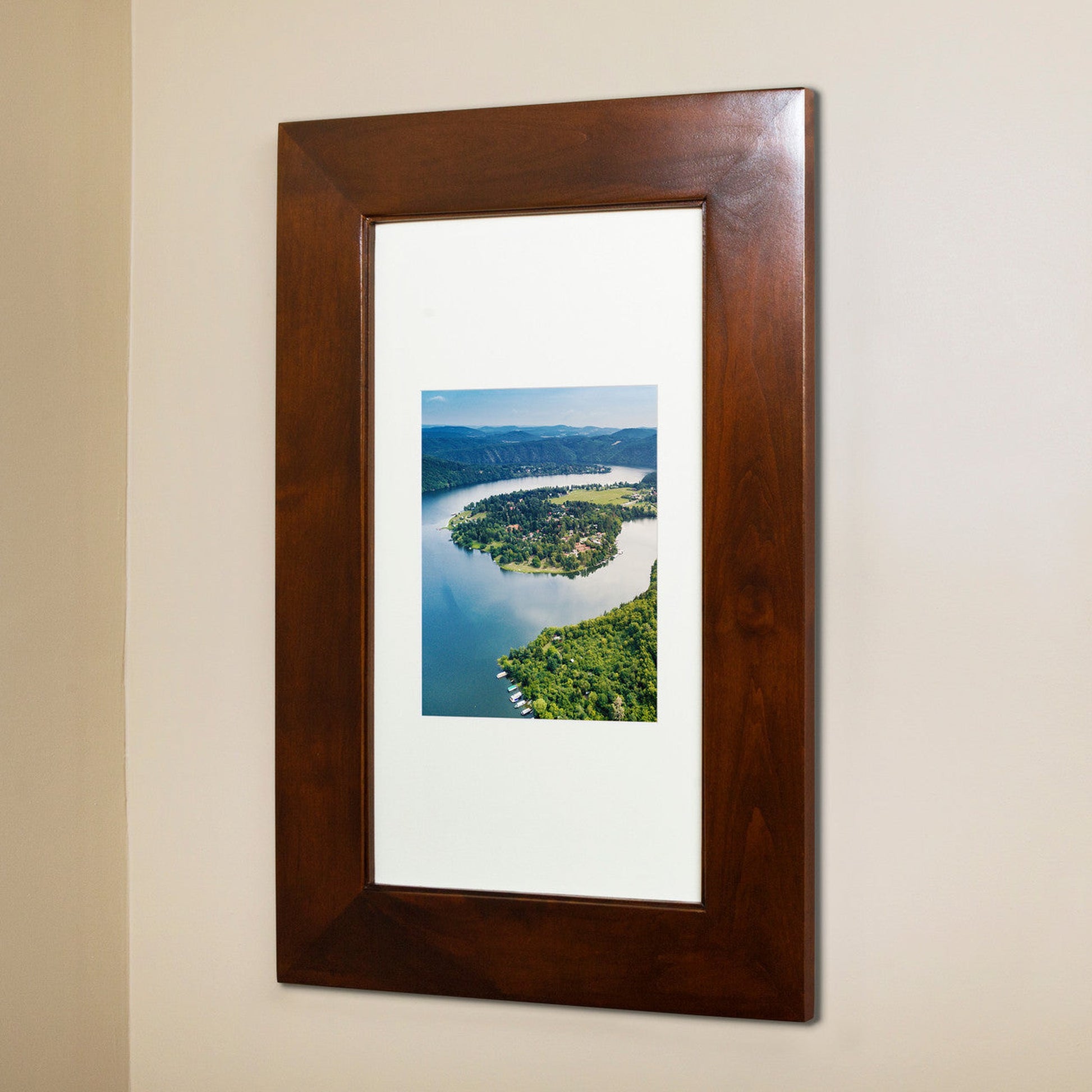Fox Hollow Furnishings 14" x 24" Extra Large Natural Interior Standard 4" Depth Recessed Picture Frame Medicine Cabinet