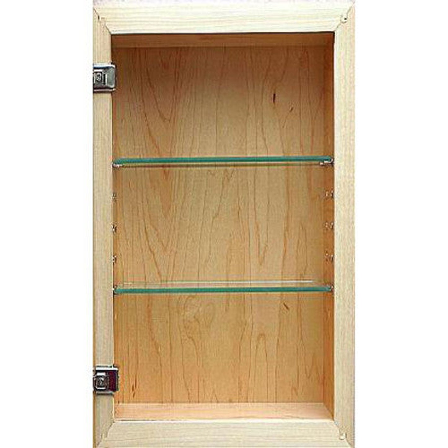 Fox Hollow Furnishings 14" x 24" Extra Large Unfinished Standard 4" Depth Natural Interior Recessed Picture Frame Medicine Cabinet With Black 8" x 10" Matting