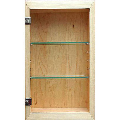 Fox Hollow Furnishings 14" x 24" Extra Large Unfinished Standard 4" Depth Natural Interior Recessed Picture Frame Medicine Cabinet With Mirror