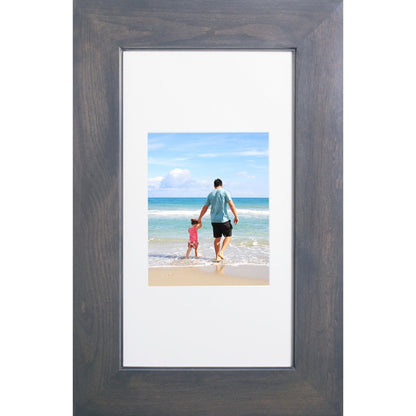 Fox Hollow Furnishings 14" x 24" Gray Extra Large Standard 3.75" Depth Natural Interior Recessed Picture Frame Medicine Cabinet