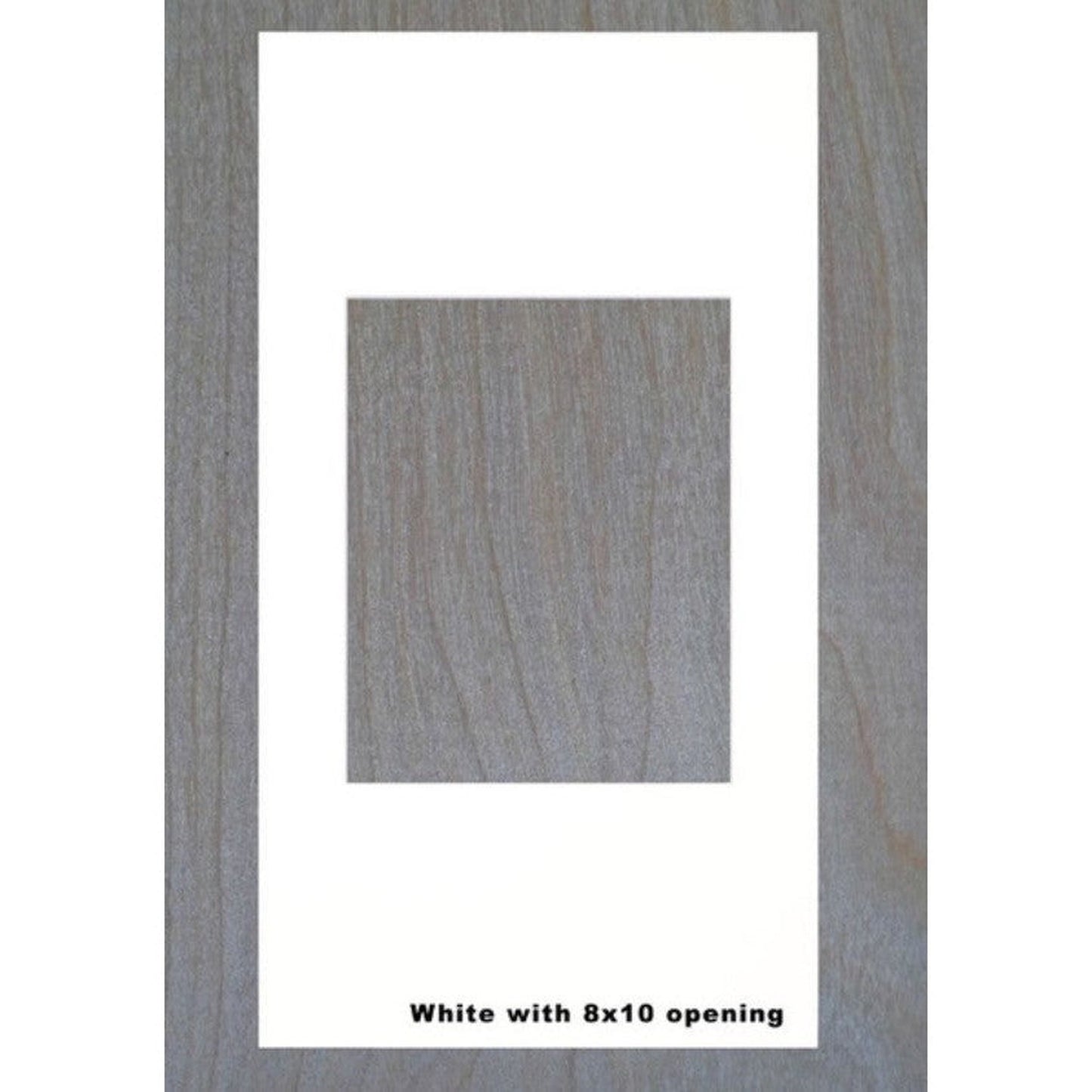 Fox Hollow Furnishings 14" x 24" Light Gray Extra Large Special 3" Depth White Interior Recessed Picture Frame Medicine Cabinet With Mirror and White 8" x 10" Matting