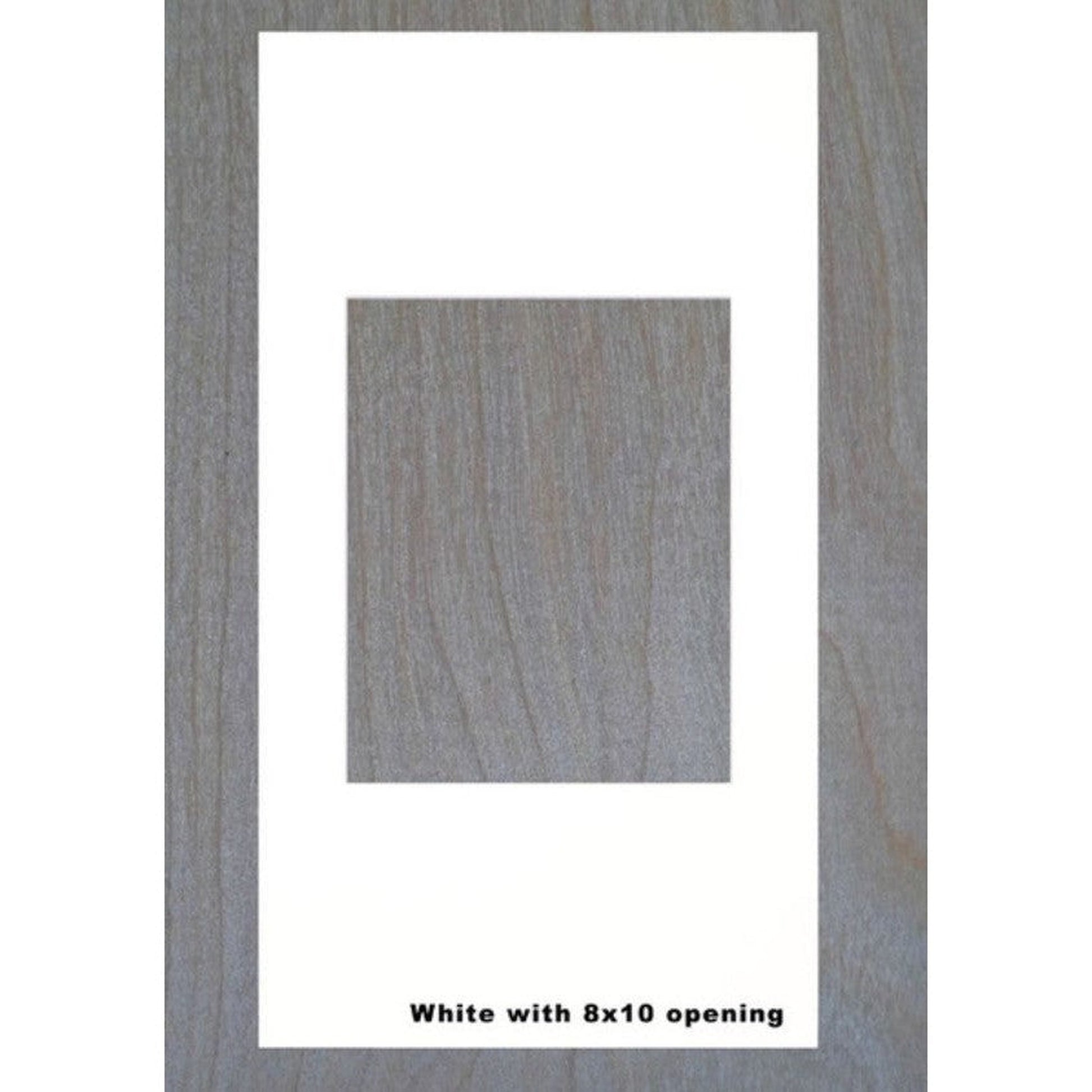 Fox Hollow Furnishings 14" x 24" Light Gray Extra Large Special 6" Depth White Interior Recessed Picture Frame Medicine Cabinet With White 8" x 10 Matting