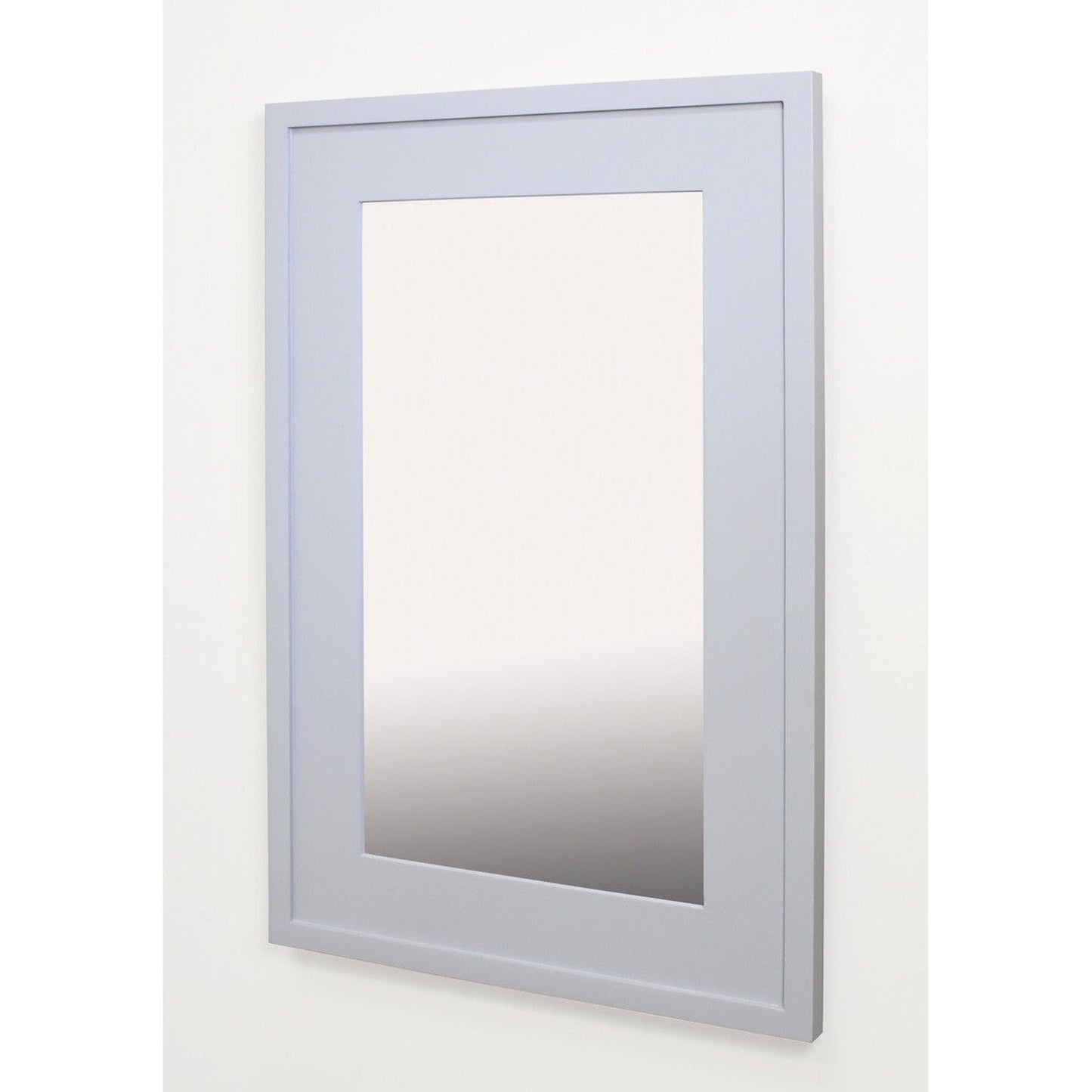Fox Hollow Furnishings 14" x 24" Light Gray Special 3" Depth White Interior Mirrored Medicine Cabinet