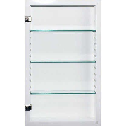 Fox Hollow Furnishings 14" x 24" Light Gray Special 6" Depth White Interior Mirrored Medicine Cabinet