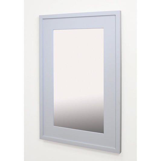 Fox Hollow Furnishings 14" x 24" Light Gray Special 6" Depth White Interior Mirrored Medicine Cabinet