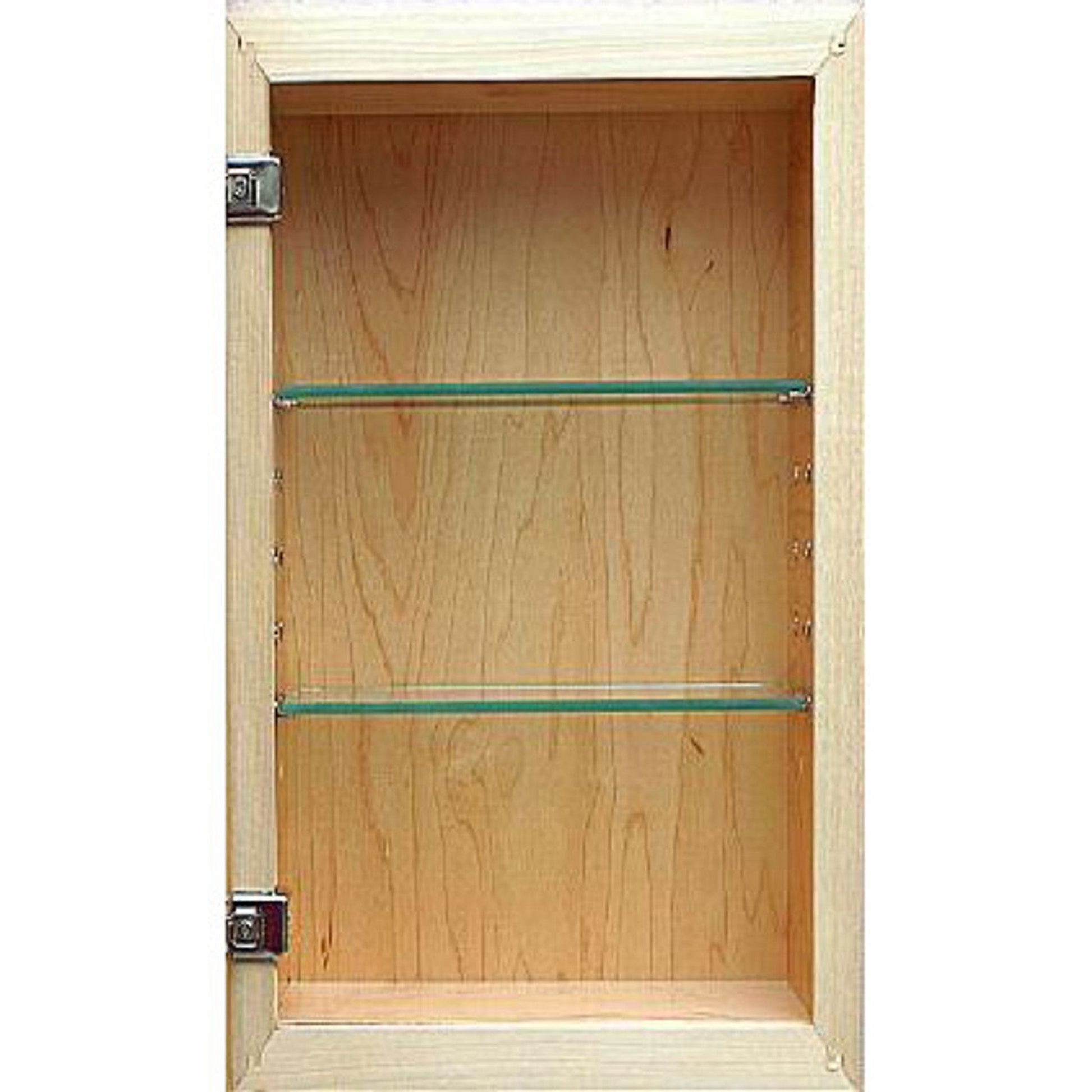 Fox Hollow Furnishings 14" x 24" Light Gray Standard 4" Depth Natural Interior Mirrored Medicine Cabinet