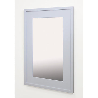 Fox Hollow Furnishings 14" x 24" Light Gray Standard 4" Depth White Interior Mirrored Medicine Cabinet