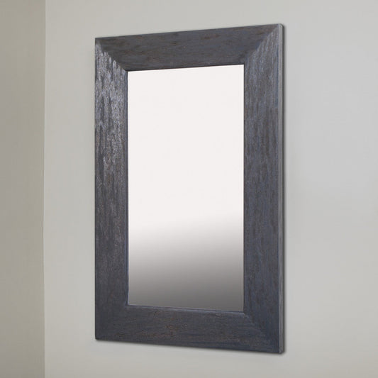 Fox Hollow Furnishings 14" x 24" Rustic Gray Special 3" Depth White Interior Mirrored Medicine Cabinet