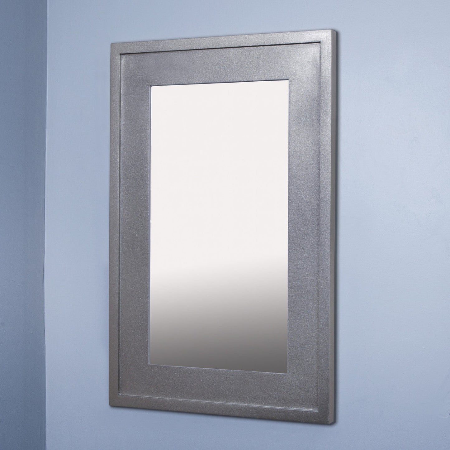 Fox Hollow Furnishings 14" x 24" Silver Standard 4" Depth White Interior Mirrored Medicine Cabinet