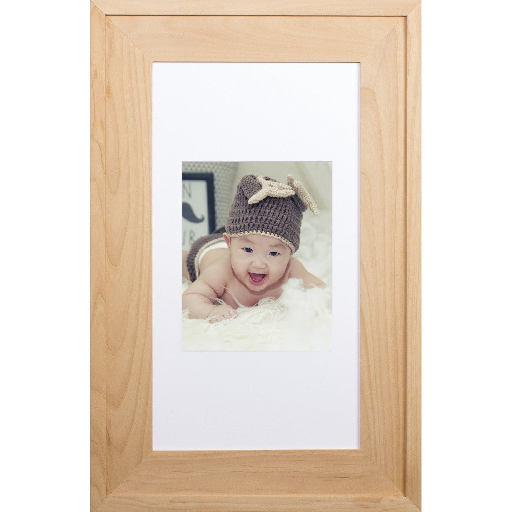 Fox Hollow Furnishings 14" x 24" Unfinished Extra Large Special 6" Depth White Interior Recessed Picture Frame Medicine Cabinet