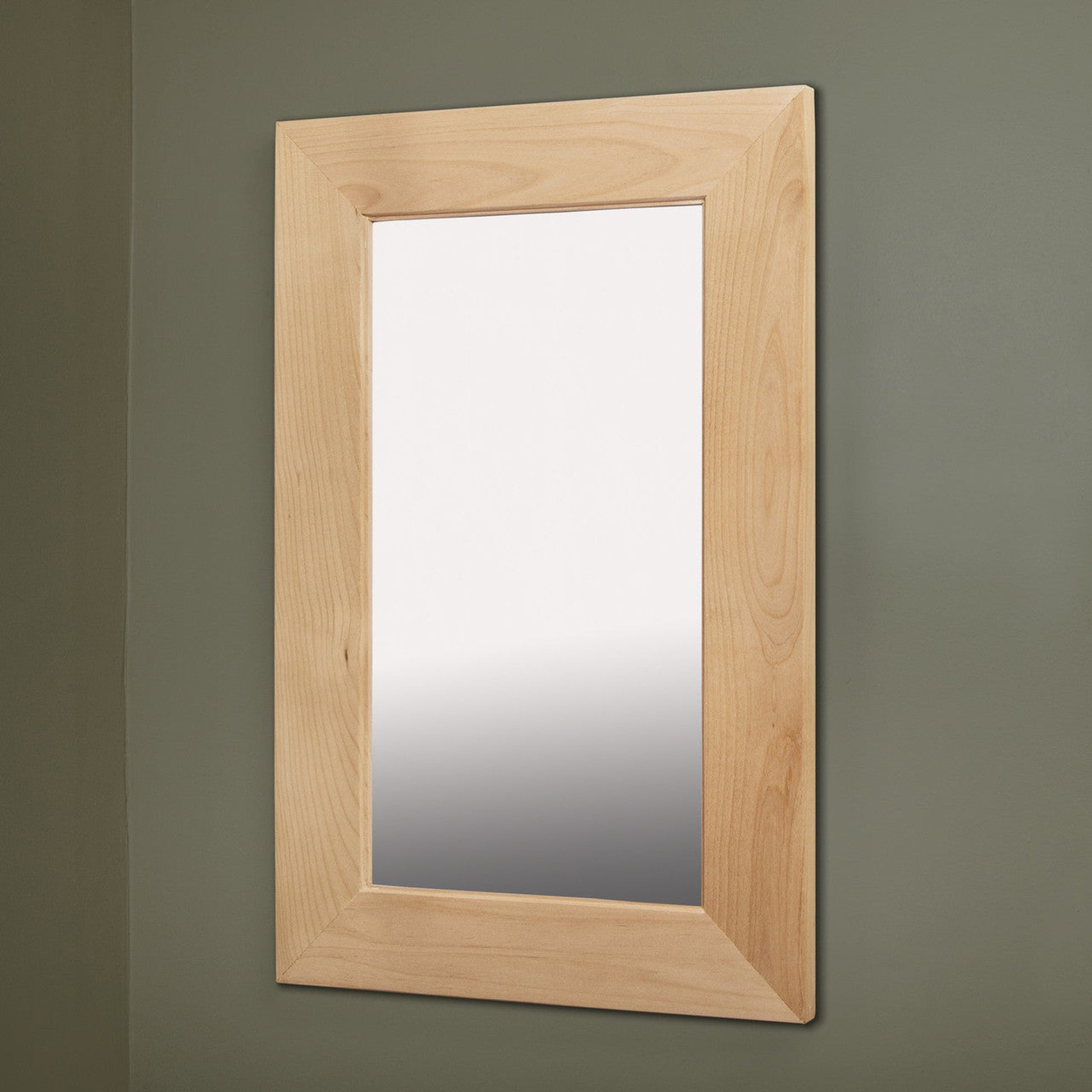 Fox Hollow Furnishings 14" x 24" Unfinished Flat Edge Standard 4" Depth White Interior Mirrored Medicine Cabinet