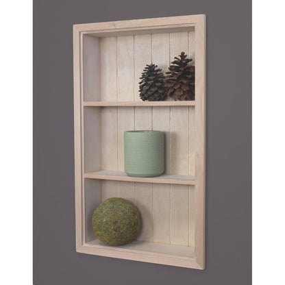 Fox Hollow Furnishings 14" x 24" Unfinished Recessed Sloane Wall Niche With Beadboard Back