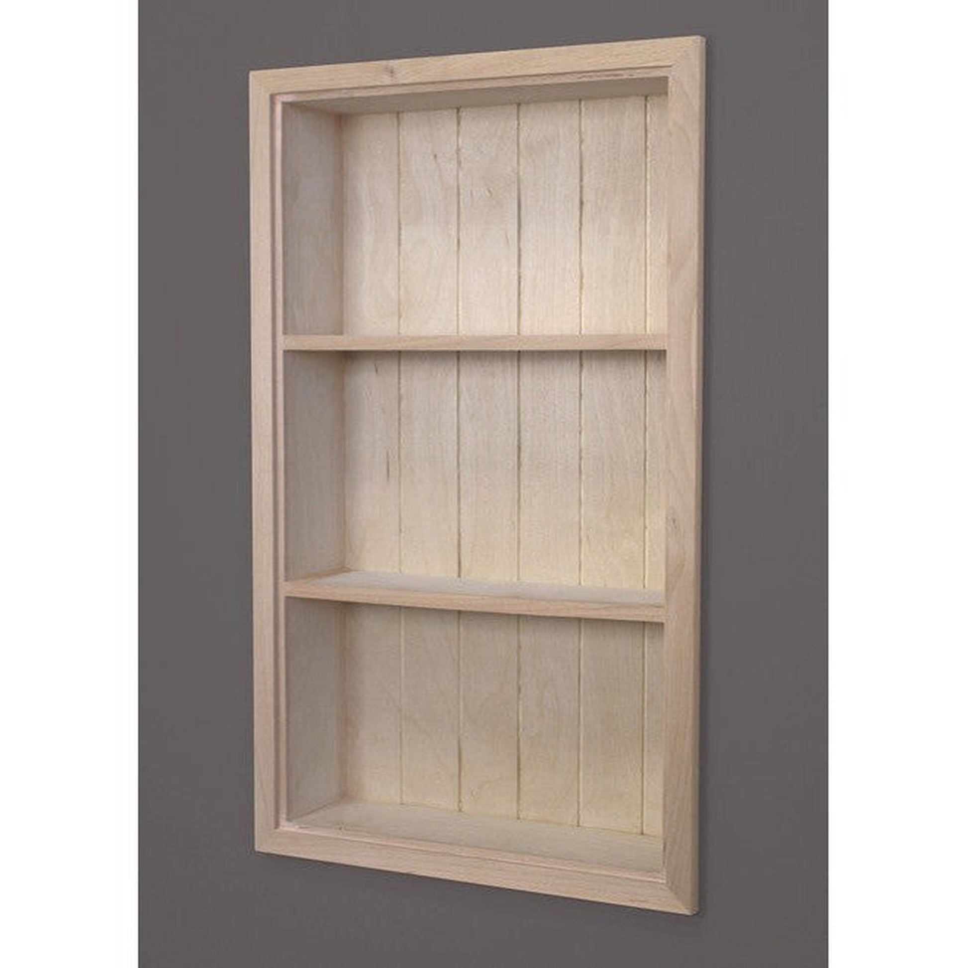 Fox Hollow Furnishings 14" x 24" Unfinished Recessed Sloane Wall Niche With Beadboard Back