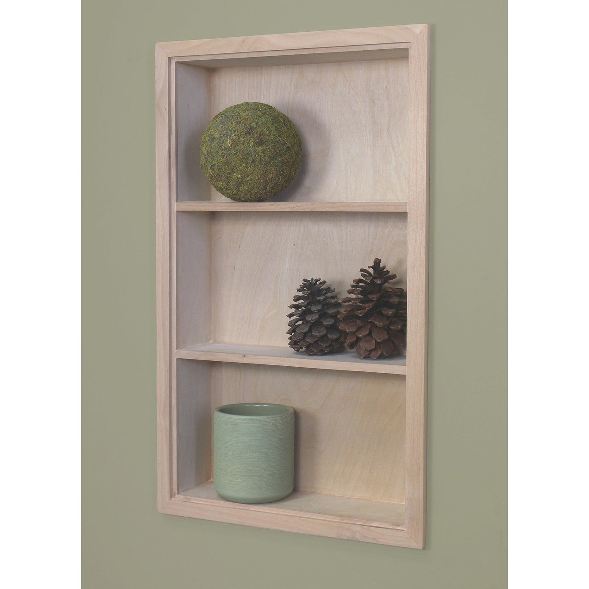 Fox Hollow Furnishings 14" x 24" Unfinished Recessed Sloane Wall Niche With Plain Back