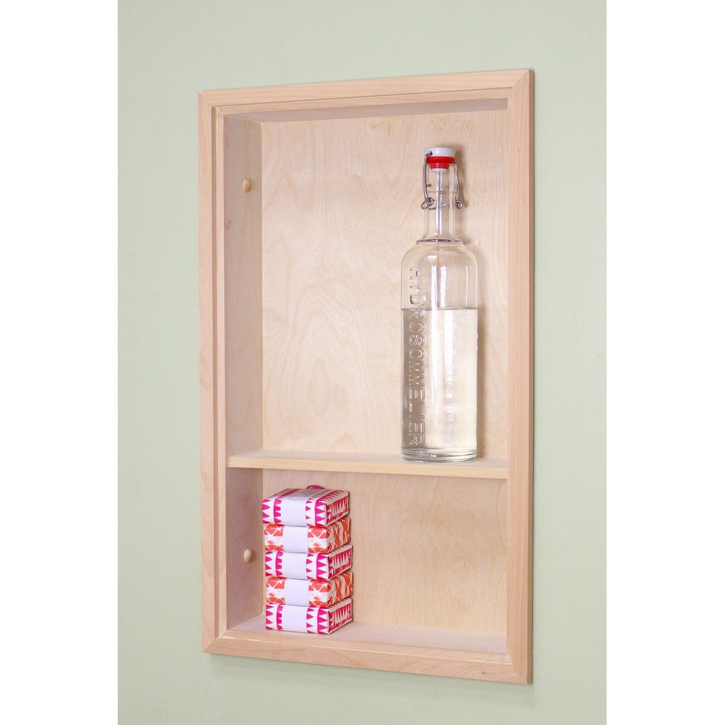 Fox Hollow Furnishings 14" x 24" Unfinished Recessed Sloane Wall Niche With Plain Back and One Shelf