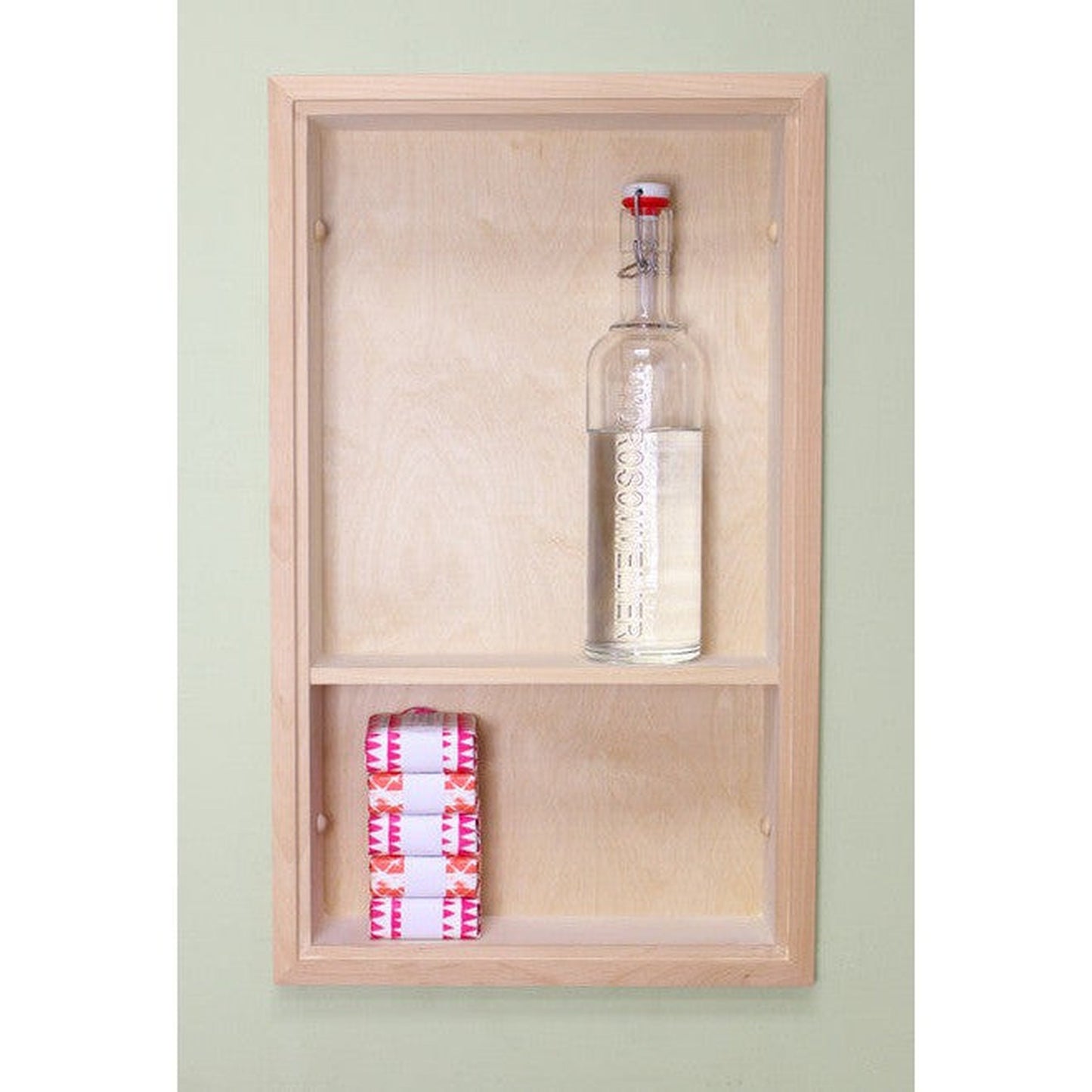 Fox Hollow Furnishings 14" x 24" Unfinished Recessed Sloane Wall Niche With Plain Back and One Shelf