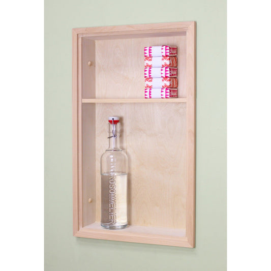 Fox Hollow Furnishings 14" x 24" Unfinished Recessed Sloane Wall Niche With Plain Back and One Shelf