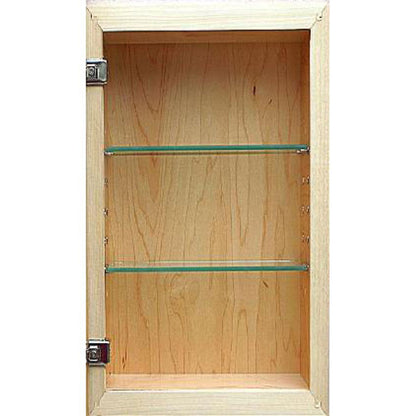 Fox Hollow Furnishings 14" x 24" Unfinished Shaker Beadboard Natural Interior Standard 4" Depth Recessed Medicine Cabinet With Mirror