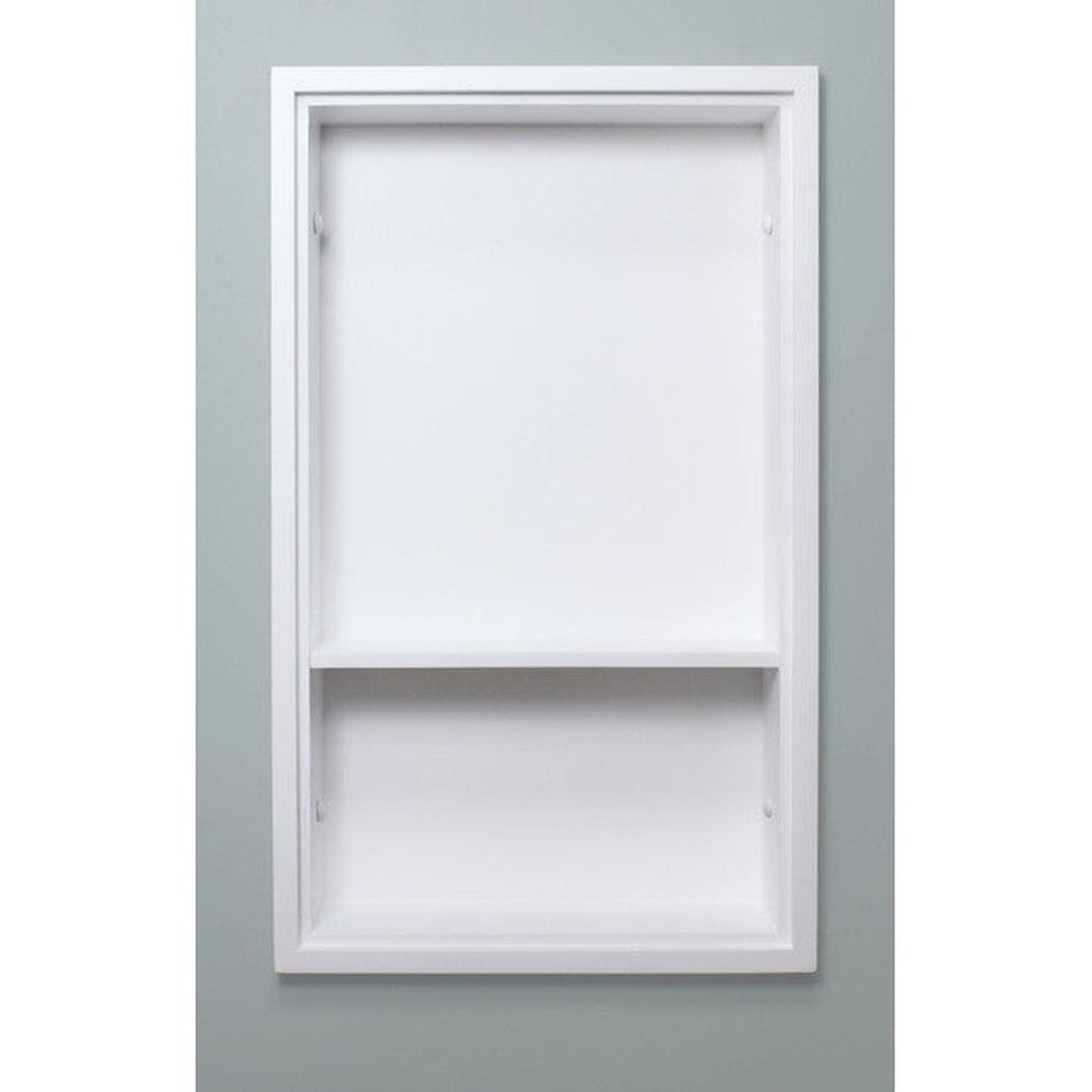 Fox Hollow Furnishings 14" x 24" White Recessed Sloane Wall Niche With Plain Back and One Shelf