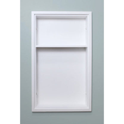 Fox Hollow Furnishings 14" x 24" White Recessed Sloane Wall Niche With Plain Back and One Shelf