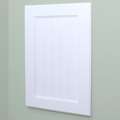 Fox Hollow Furnishings 14" x 24" White Shaker Style White Interior Special 3" Depth Recessed Medicine Cabinet