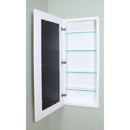Fox Hollow Furnishings 14" x 36" White Contemporary XXL Recessed Picture Frame Medicine Cabinet