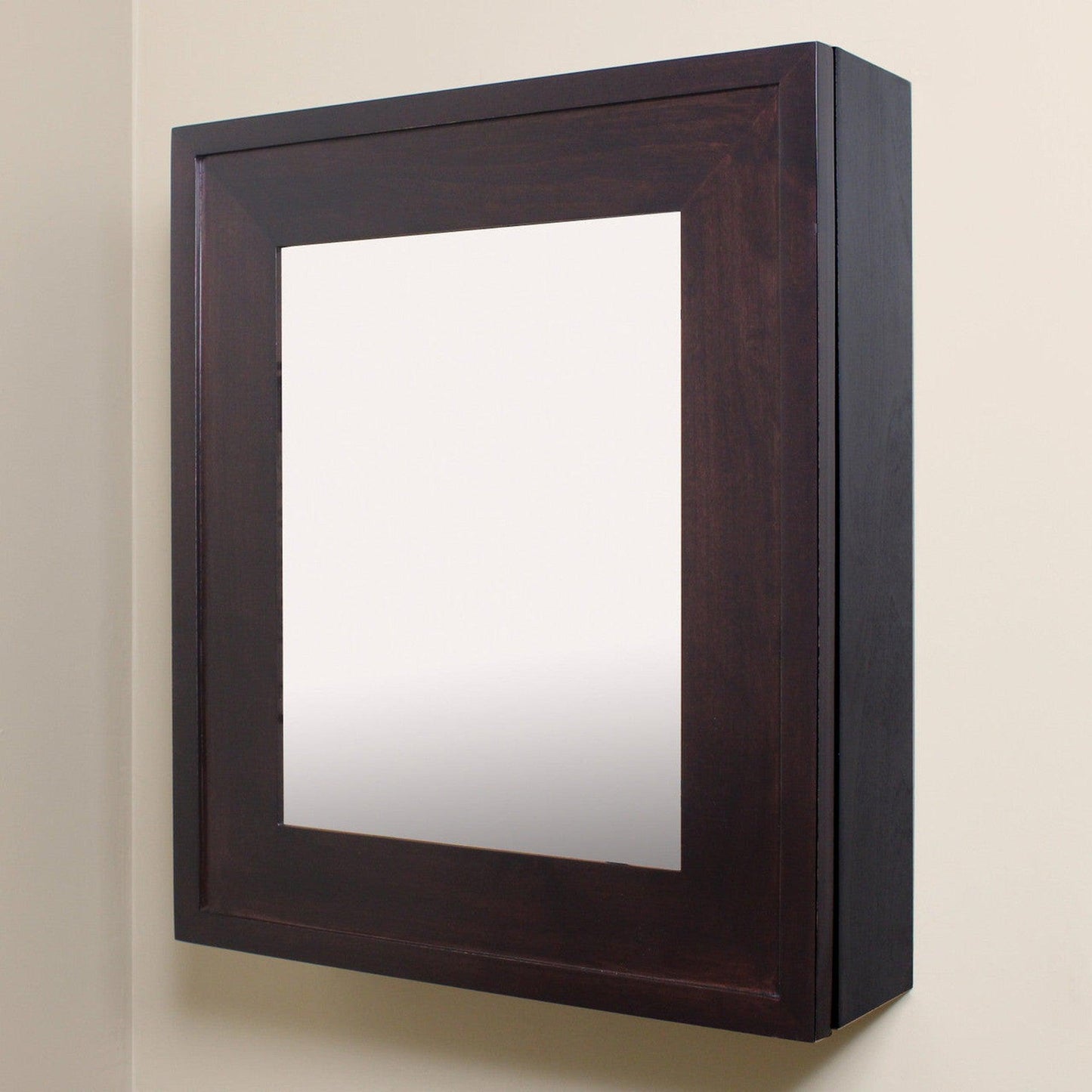 Fox Hollow Furnishings 20" x 17" Coffee Bean Wall Mount Picture Frame Medicine Cabinet With Mirror