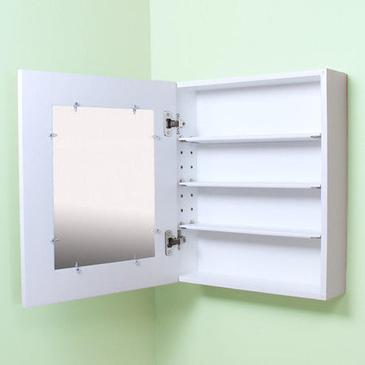 Fox Hollow Furnishings 20" x 17" Shaker White Beadboard Wall Mount Medicine Cabinet With Mirror