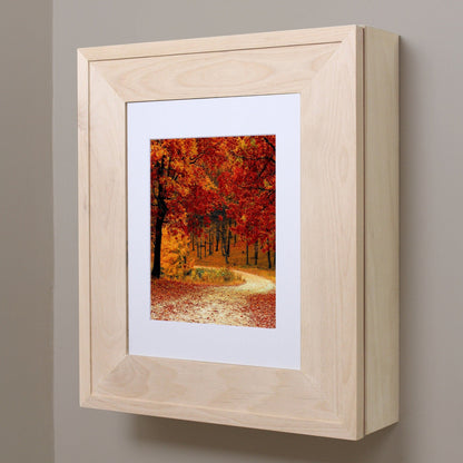 Fox Hollow Furnishings 20" x 17" Unfinished Wall Mount Raised Edge Picture Frame Medicine Cabinet