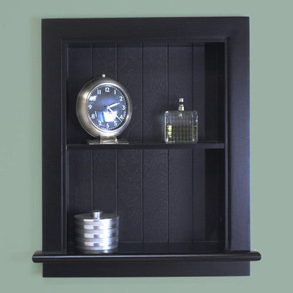 Fox Hollow Furnishings Aiden 14" x 18" Black Recessed Sloane Wall Niche With Plain Back and One Fixed Shelf