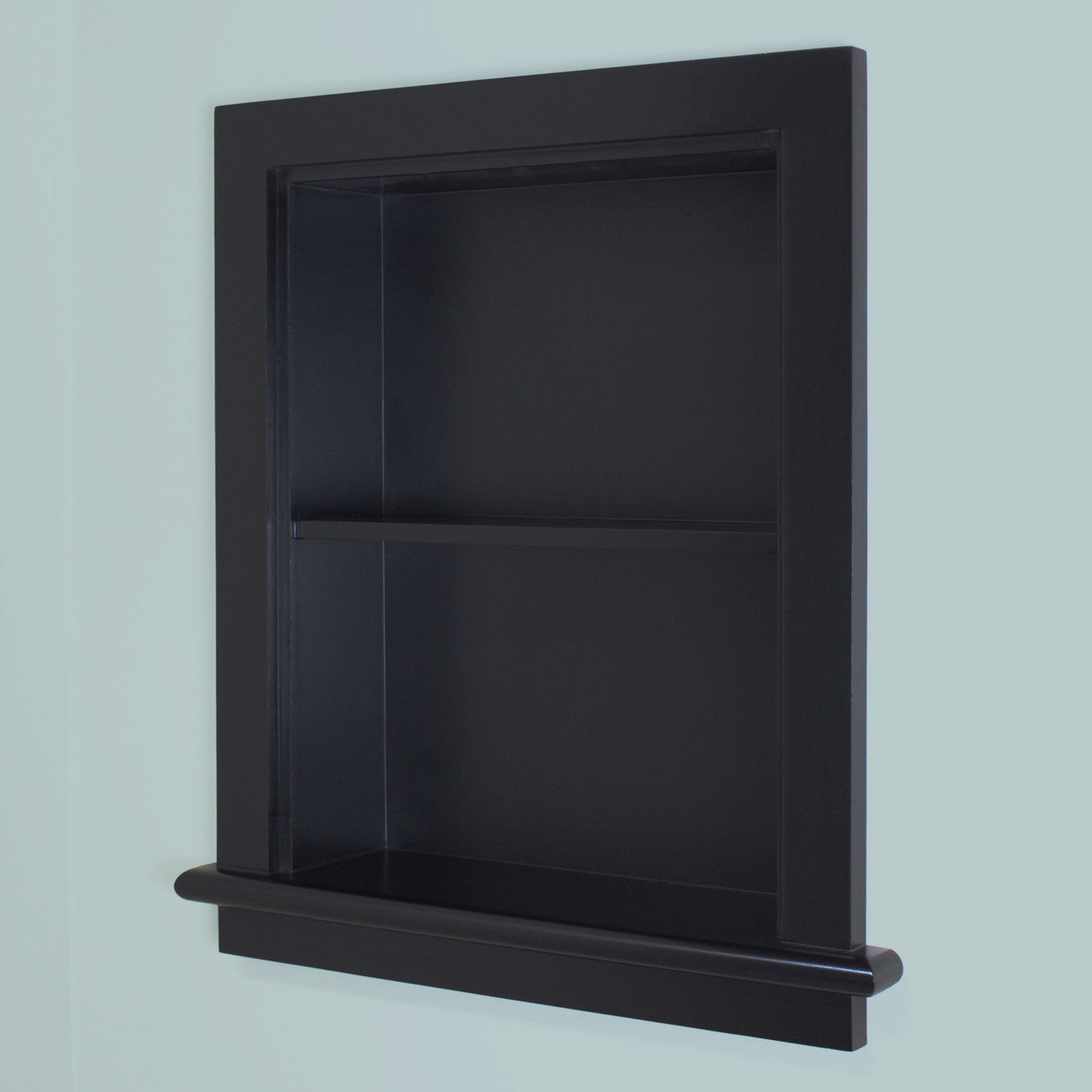 Fox Hollow Furnishings Aiden 14" x 18" Black Recessed Wall Niche With Plain Back