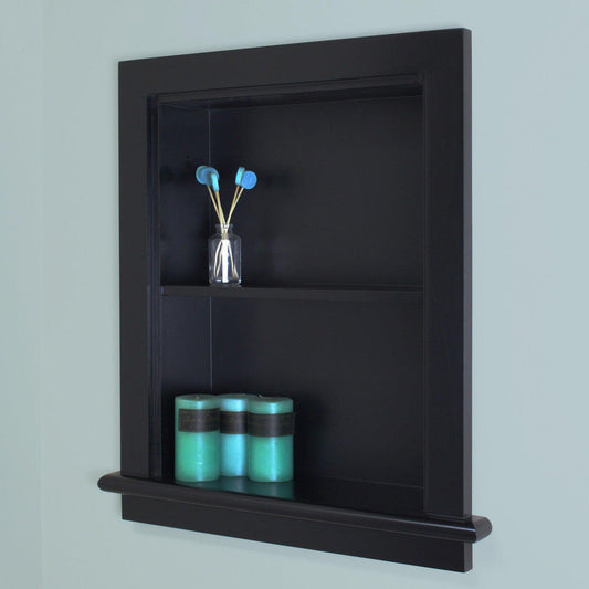 Fox Hollow Furnishings Aiden 14" x 18" Black Recessed Wall Niche With Plain Back
