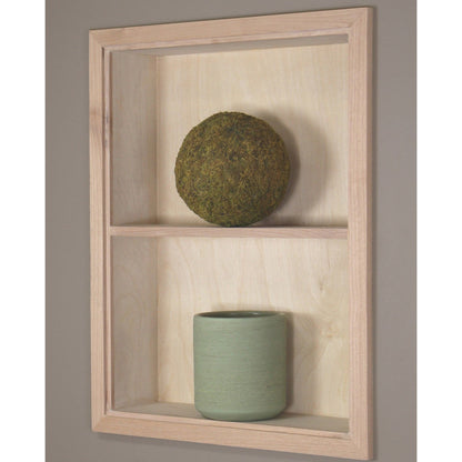 Fox Hollow Furnishings Aiden 14" x 18" Unfinished Recessed Sloane Wall Niche With Plain Back and One Fixed Shelf