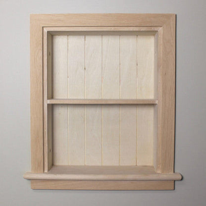 Fox Hollow Furnishings Aiden 14" x 18" Unfinished Recessed Wall Niche With Beadboard Back